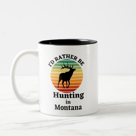 Ik zou liever in Montana jagen. Buitendeuren Tweekleurige Koffiemok (Links)