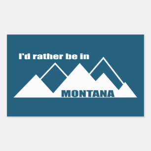 Ik zou liever in Montana Mountain zijn Rechthoekige Sticker