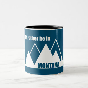 Ik zou liever in Montana Mountain zijn Tweekleurige Koffiemok