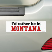 Ik zou liever in Montana zijn Bumpersticker (Op auto)