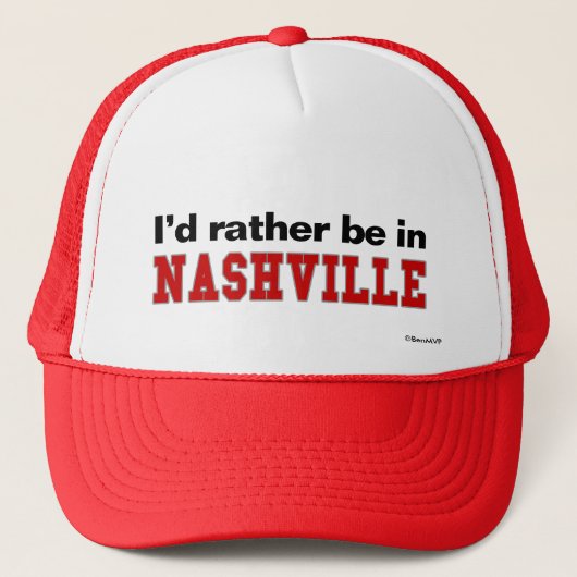 Ik zou liever in Nashville zijn Trucker Pet (Voorkant)