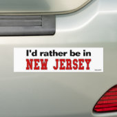 Ik zou liever in New Jersey zijn Bumpersticker (Op auto)