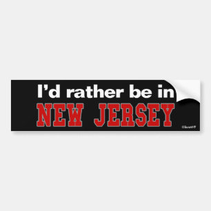 Ik zou liever in New Jersey zijn Bumpersticker