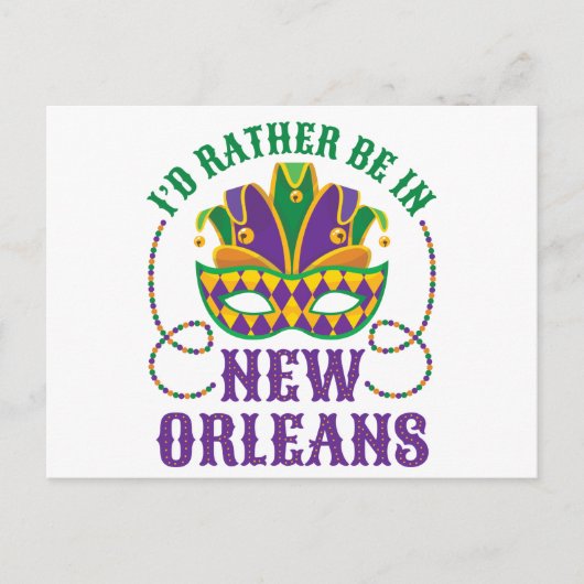 Ik zou liever in New Orleans zijn Briefkaart (Voorkant)