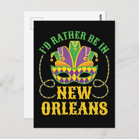 Ik zou liever in New Orleans zijn Briefkaart (Voorkant / Achterkant)