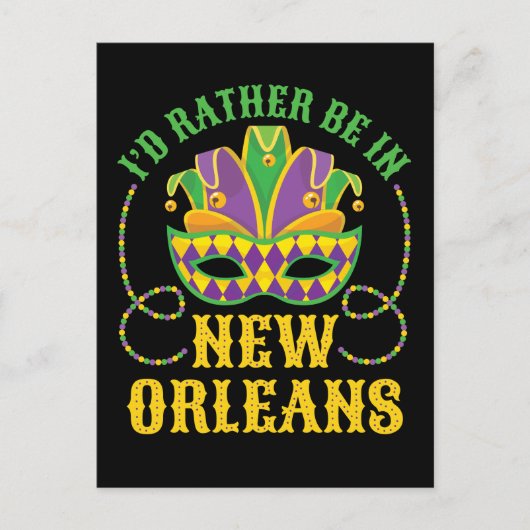 Ik zou liever in New Orleans zijn Briefkaart (Voorkant)