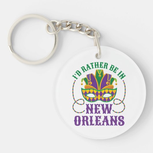 Ik zou liever in New Orleans zijn Sleutelhanger (Voorkant)