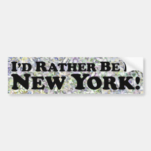 Ik zou liever in New York zijn - Bumpersticker