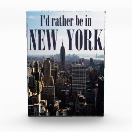 "Ik zou liever in New York zijn" fotoblok