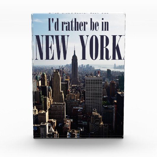 "Ik zou liever in New York zijn" fotoblok (Voorkant)