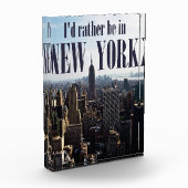 "Ik zou liever in New York zijn" fotoblok (Links)