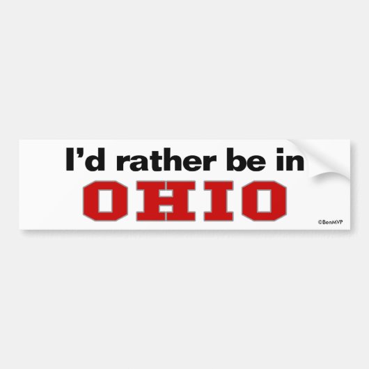 Ik zou liever in Ohio zijn Bumpersticker (Voorkant)