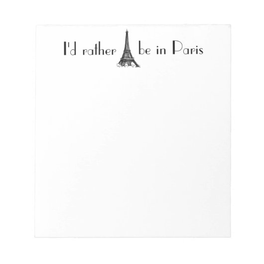 Ik zou liever in Parijs zijn Notitieblok (Voorkant)