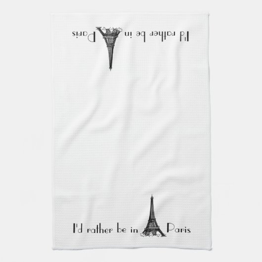 Ik zou liever in Parijs zijn Theedoek (Verticaal)