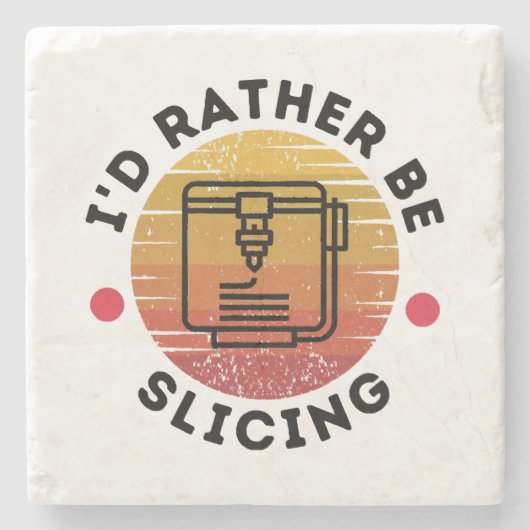 Ik zou liever in plakjes snijden stenen onderzetter (Voorkant)