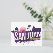 Ik zou liever in San Juan Puerto Rico  Sun zijn Briefkaart (Staand voorkant)