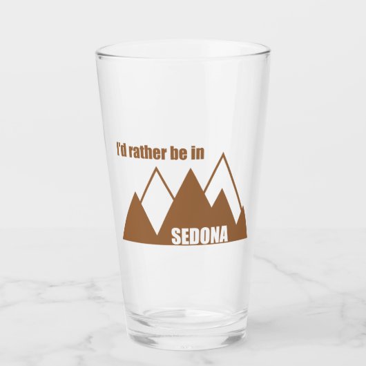 Ik zou liever in Sedona Mountain zijn Glas (Voorkant)