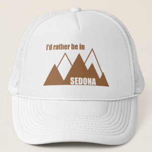 Ik zou liever in Sedona Mountain zijn Trucker Pet