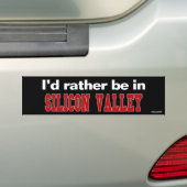 Ik zou liever in Silicon Valley zijn Bumpersticker (Op auto)