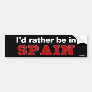 Ik zou liever in Spanje zijn Bumpersticker