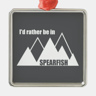 Ik zou liever in Spearfish South Dakota Mountain z Metalen Ornament