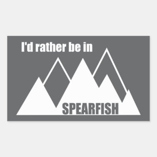 Ik zou liever in Spearfish South Dakota Mountain z Rechthoekige Sticker