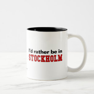 Ik zou liever in Stockholm zijn Tweekleurige Koffiemok