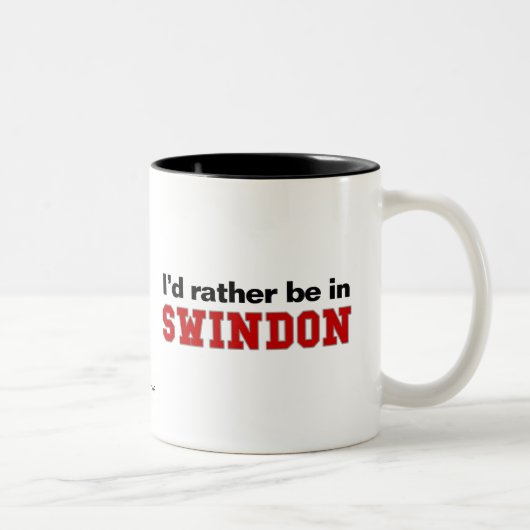 Ik zou liever in Swindon zijn Tweekleurige Koffiemok (Rechts)