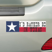 Ik zou liever in Texas zijn Bumpersticker (Op auto)