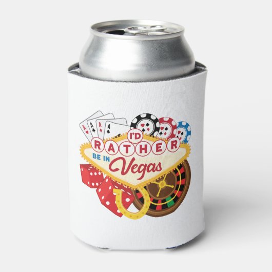 Ik zou liever in Vegas Casino Gambler zijn Blikjeskoeler (Blikje Voorkant)