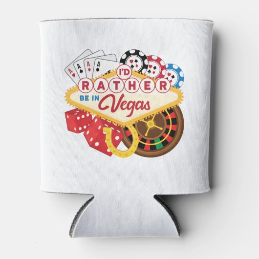 Ik zou liever in Vegas Casino Gambler zijn Blikjeskoeler (Voorkant)