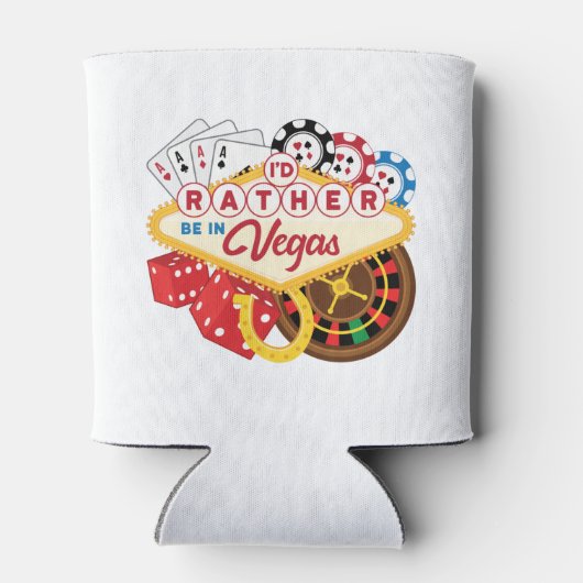 Ik zou liever in Vegas Casino Gambler zijn Blikjeskoeler (Achterkant)