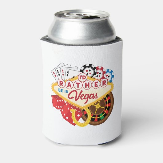 Ik zou liever in Vegas Casino Gambler zijn Blikjeskoeler (Blikje Achterkant)