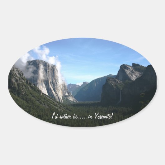 "Ik zou liever in Yosemite zijn!" sticker (Voorkant)