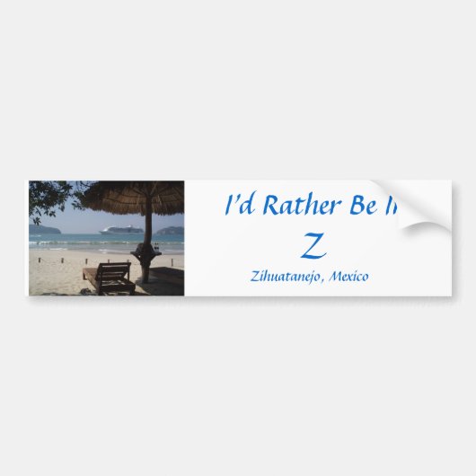Ik zou liever in Z zijn - Bumpersticker (Voorkant)