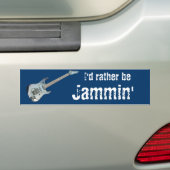 Ik zou liever Jammin zijn. Bumpersticker (Op auto)