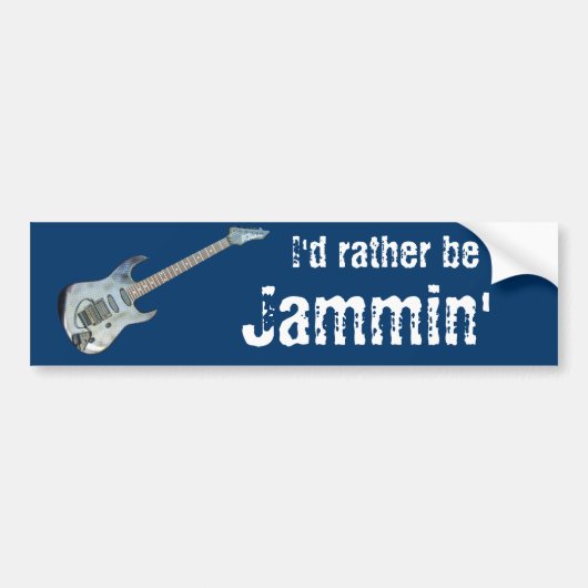 Ik zou liever Jammin zijn. Bumpersticker (Voorkant)
