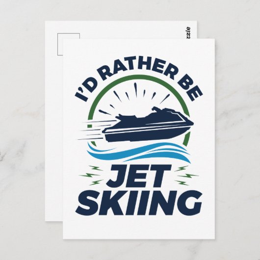 Ik zou liever Jet Skiing zijn Briefkaart (Voorkant / Achterkant)