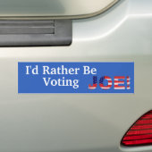 Ik zou liever Joe stemmen Bumpersticker (Op auto)
