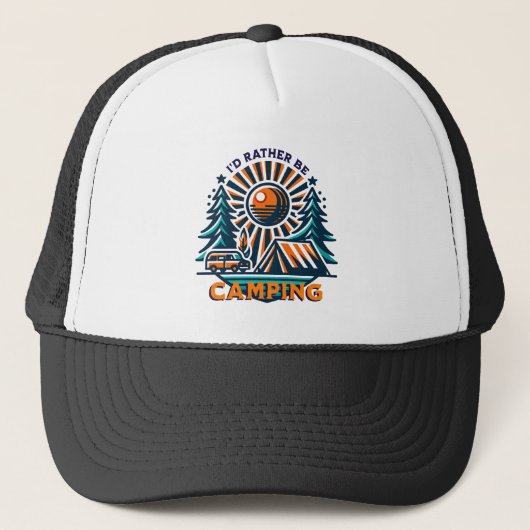 Ik zou liever kamperen met  vibes trucker pet (Voorkant)
