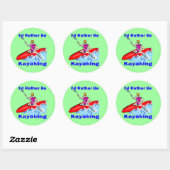 Ik zou liever Kayaking 1 zijn Ronde Sticker (Vel)