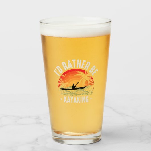 Ik zou liever Kayaking zijn Glas (Voorkant gevuld)