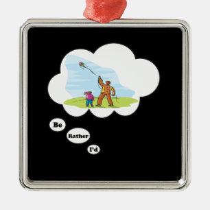 Ik zou liever Kite Flying zijn Metalen Ornament