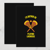 Ik zou liever lacrosse grappige sportbal spelen bedankkaart (Voorkant / Achterkant)