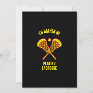 Ik zou liever lacrosse grappige sportbal spelen bedankkaart