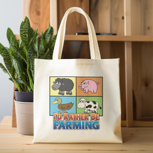 Ik zou liever landbouw zijn! (virtuele boer) tote bag