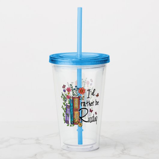 Ik zou liever lezen acryl drinkbeker (Voorkant)