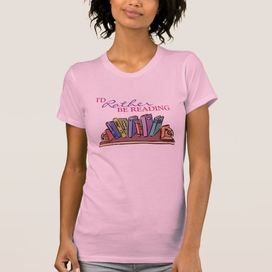 Ik zou liever lezen - boekenplank - bibliothecaris t-shirt (Voorkant)
