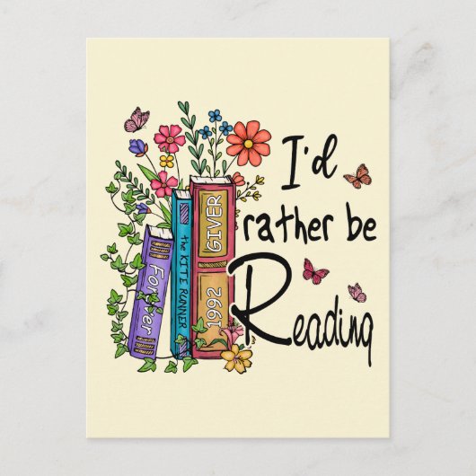 Ik zou liever lezen briefkaart (Voorkant)