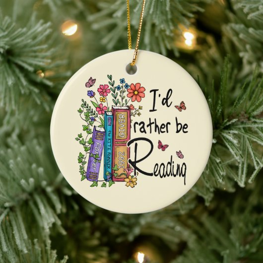 Ik zou liever lezen keramisch ornament (Boom)